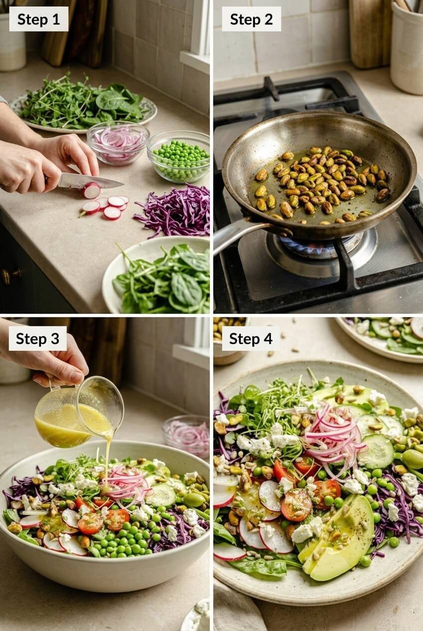cooking Everything Spring Green Salad step by step