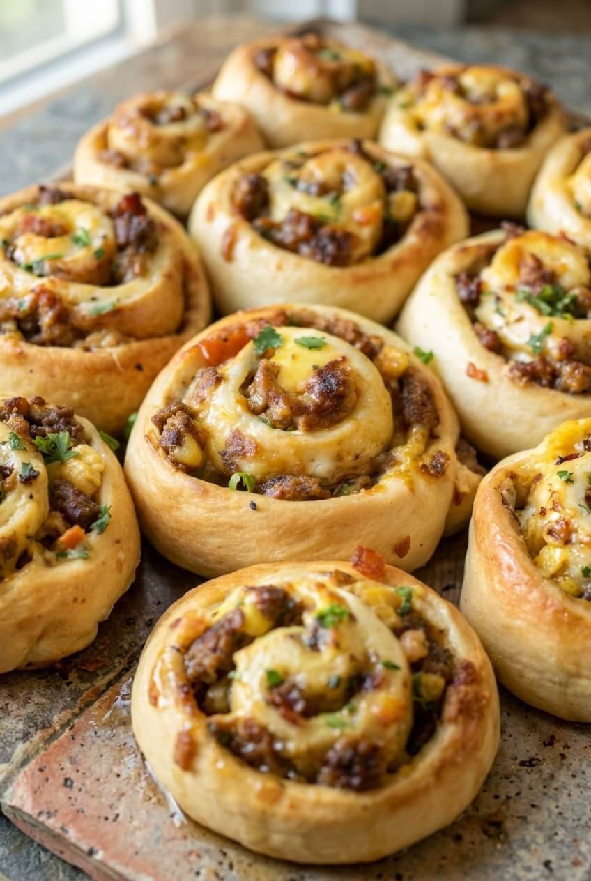 glazed breakfast rolls recipe - Glazed Breakfast Rolls served in a white bowl overhead view