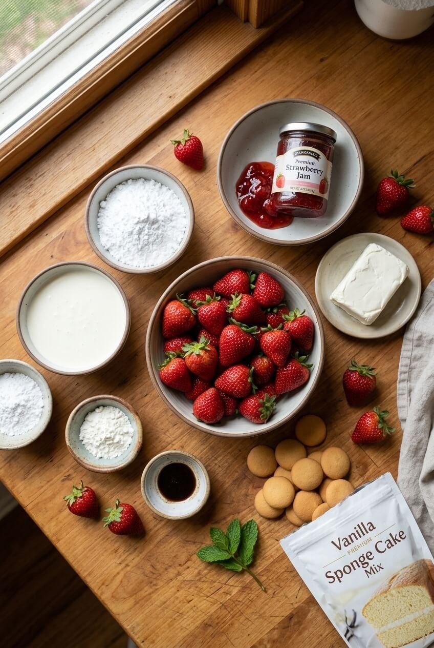 ingredients for Easy Strawberry Heaven