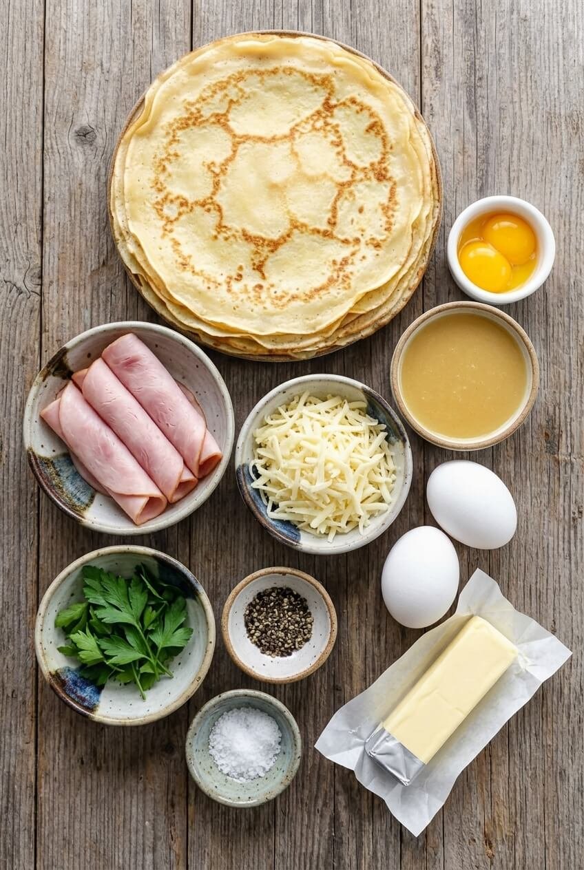 ingredients for Savory Breakfast Crepes
