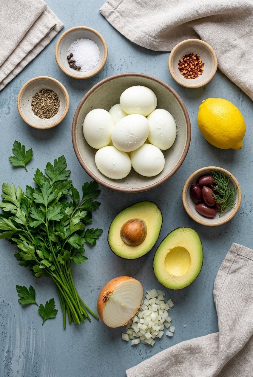 ingredients for Avocado Egg Salad