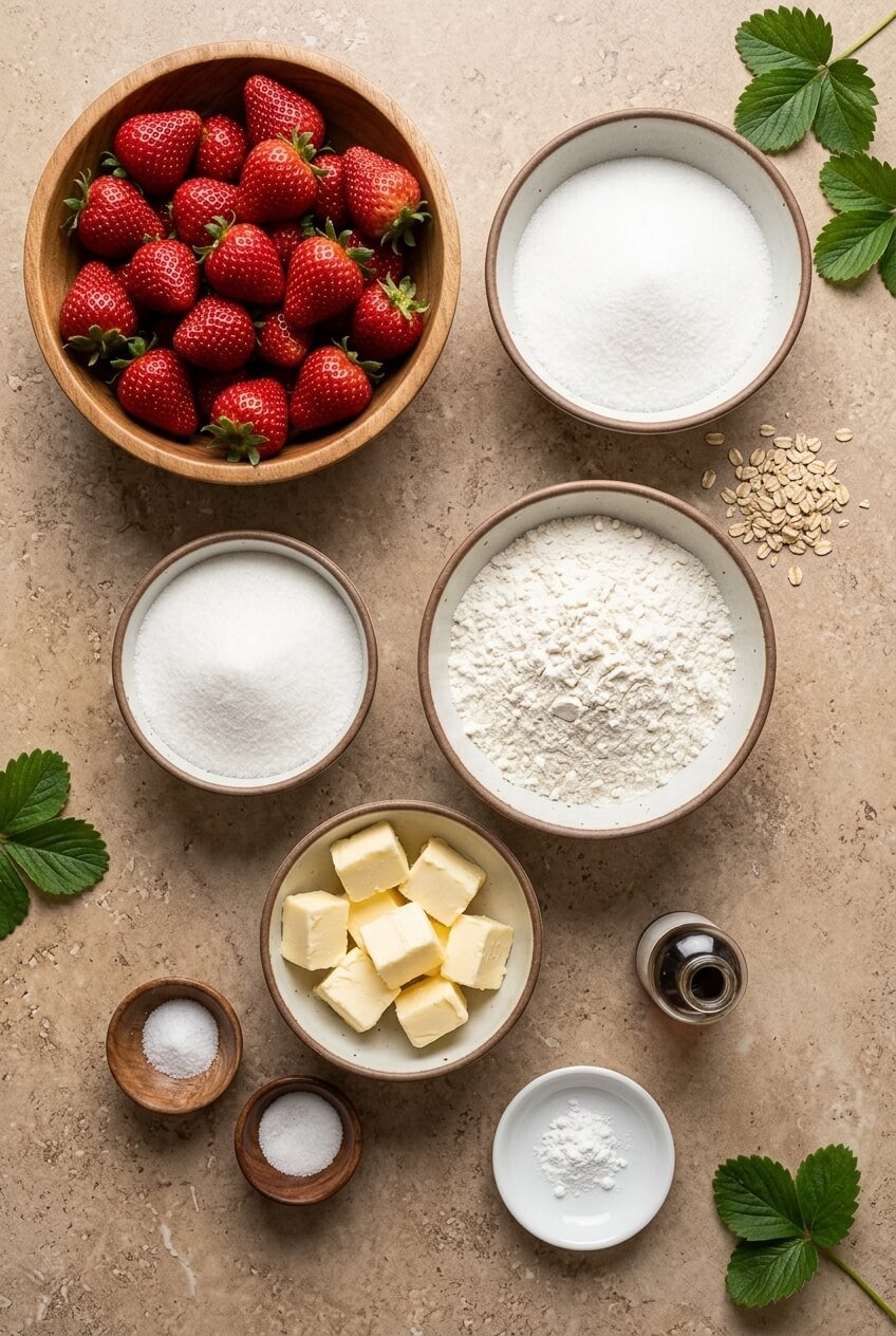 ingredients for Strawberry Shortcake Bars