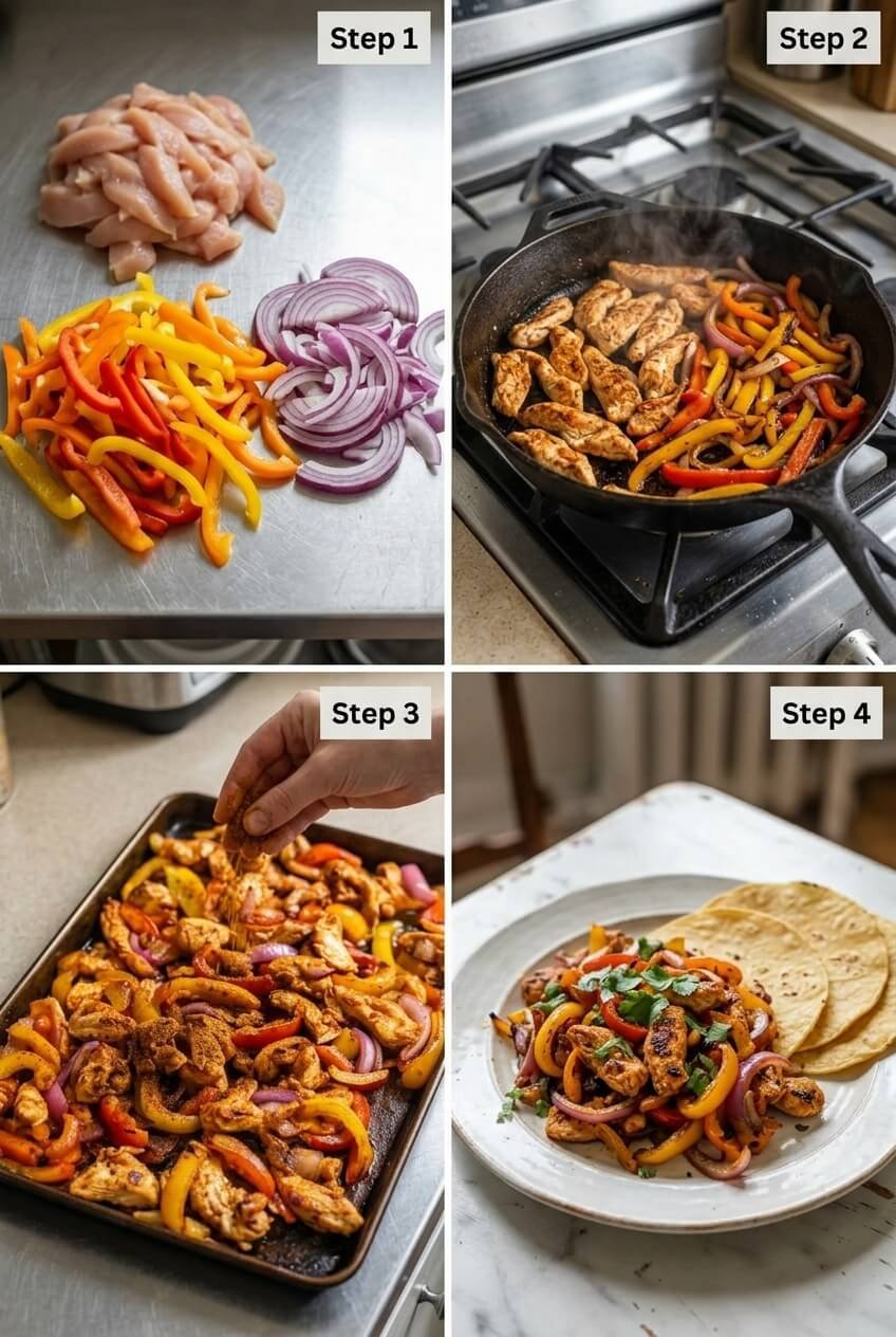 cooking Sheet Pan Chicken Fajitas step by step