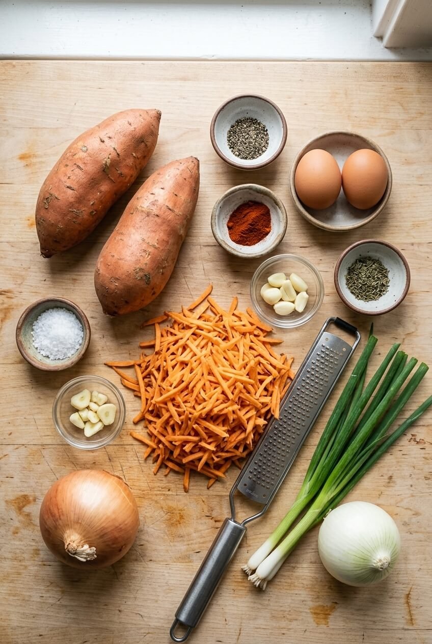 ingredients for Sweet Potato Hash Browns