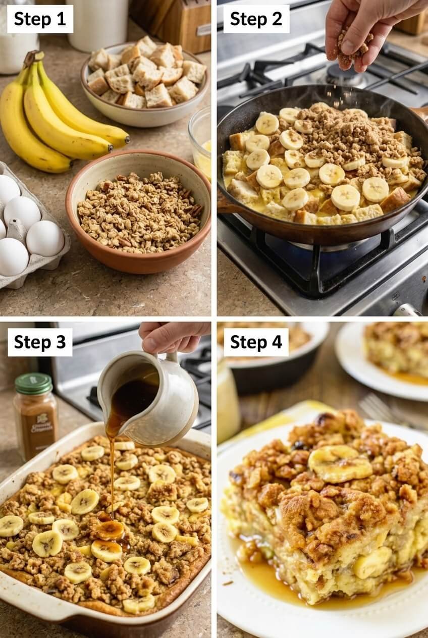 cooking Banana French Toast Casserole step by step