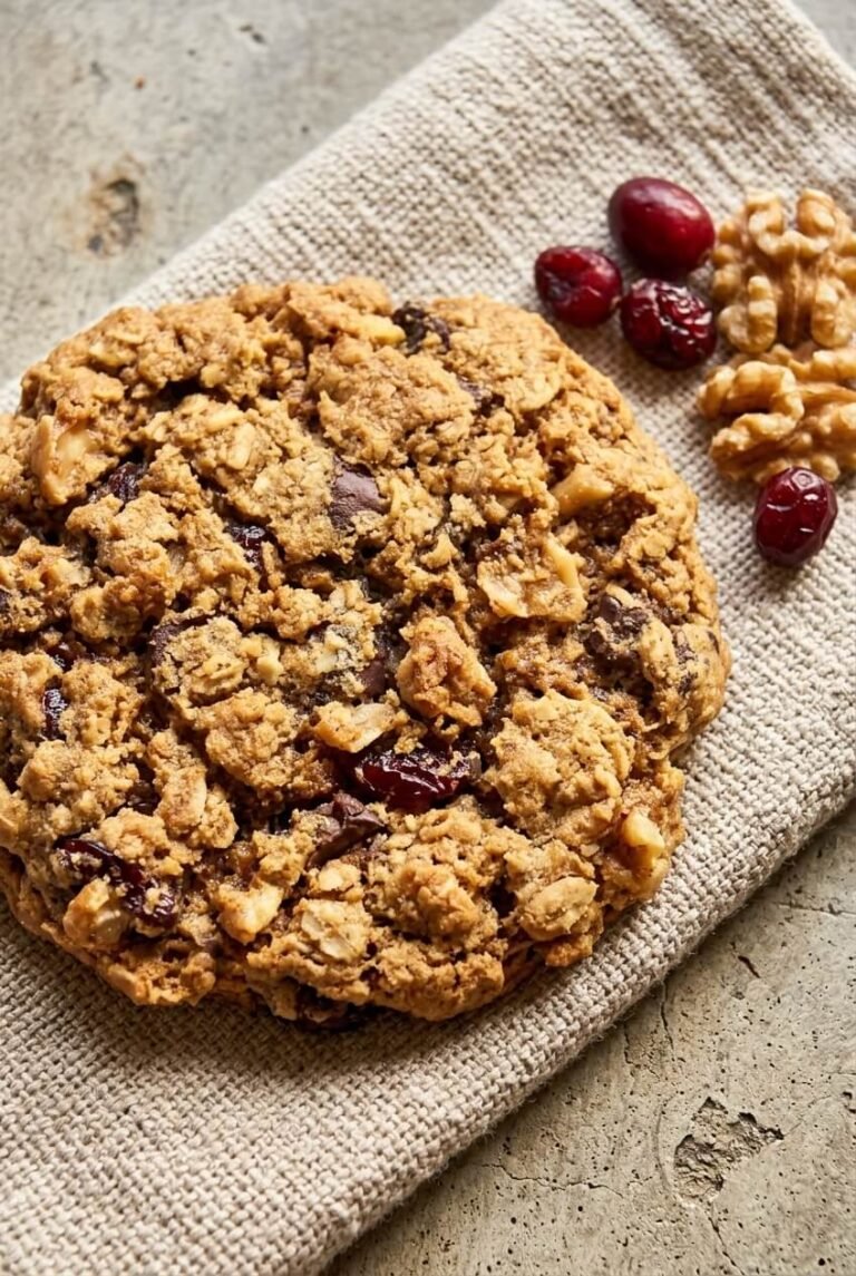big and chewy oatmeal cookies recipe - Big and Chewy Oatmeal Cookies served in a white bowl overhead view