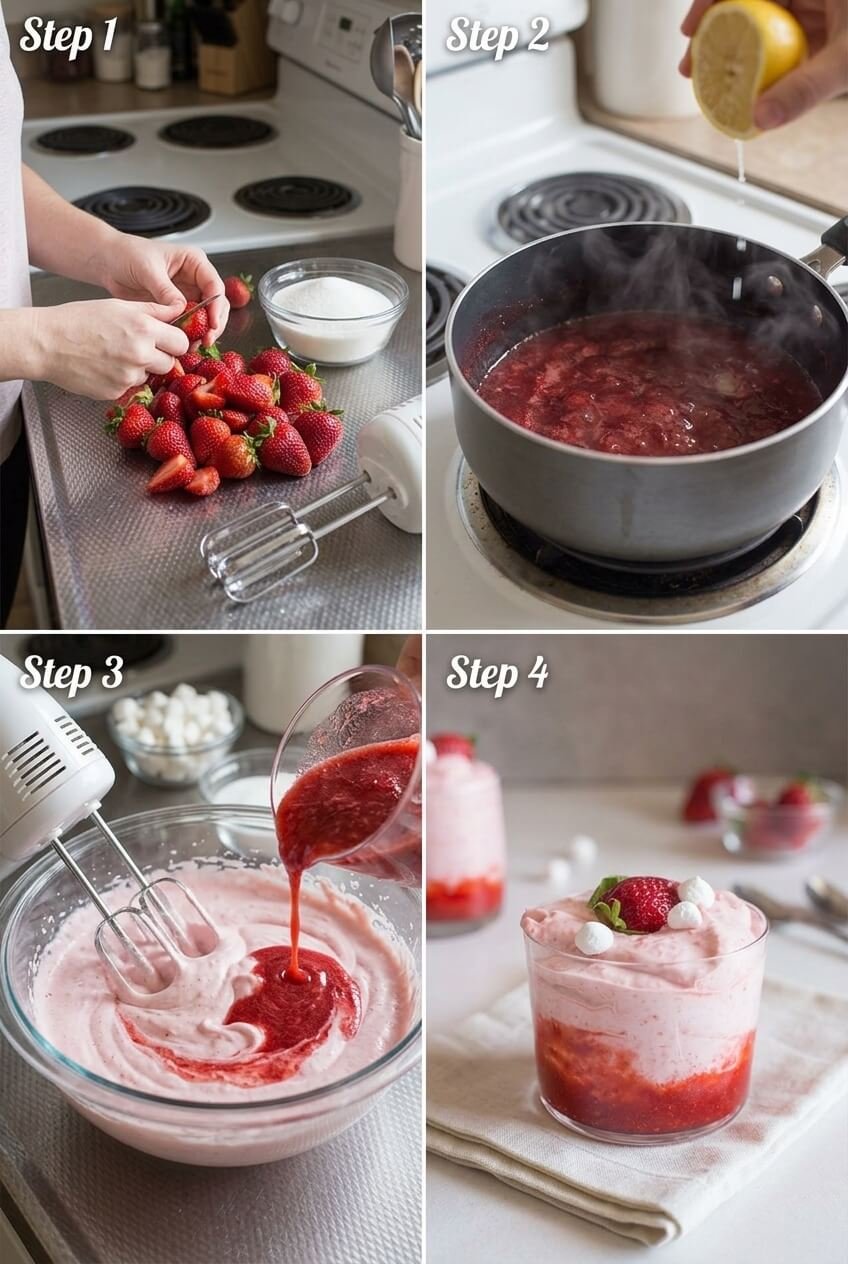 cooking The Best Fresh Strawberry Mousse step by step