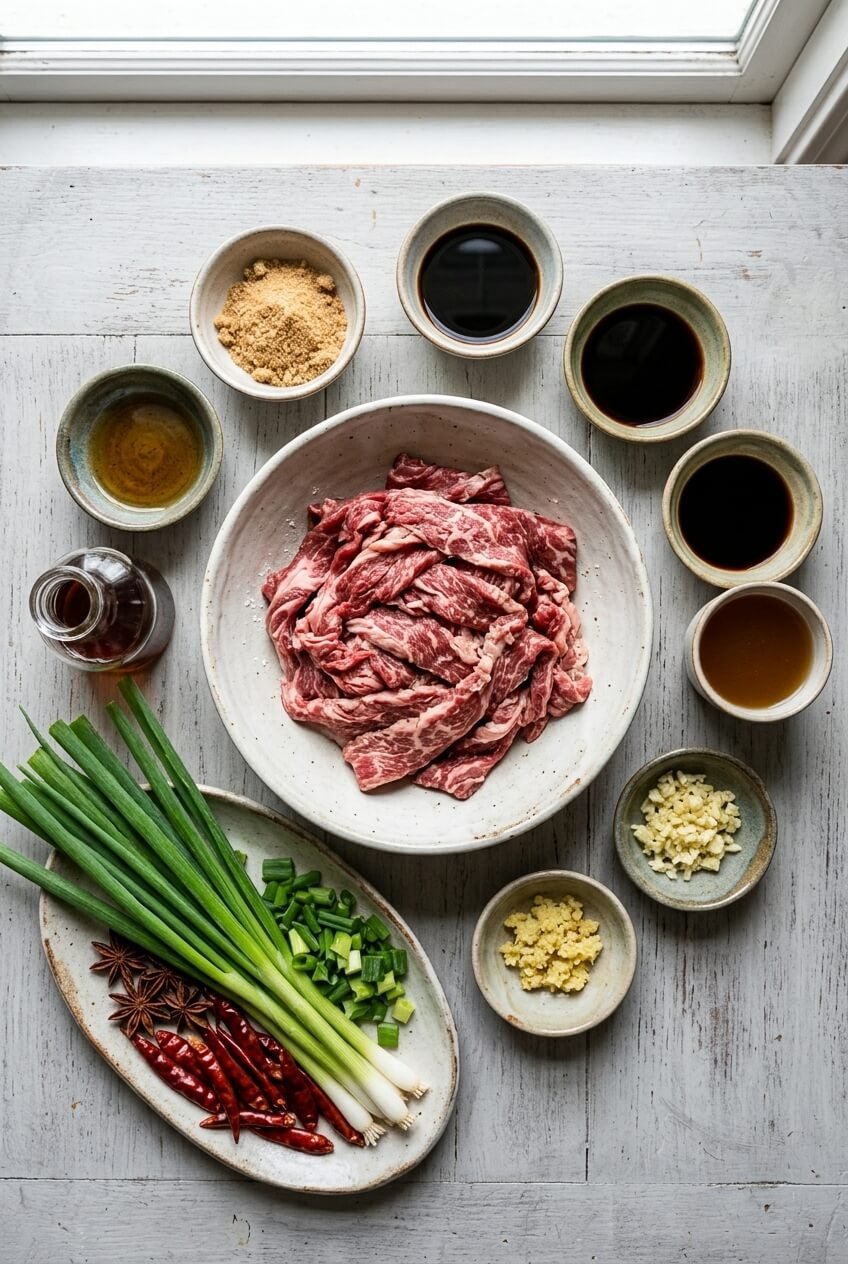ingredients for Ultimate Slow Cooker Mongolian Beef for Busy Weeknights