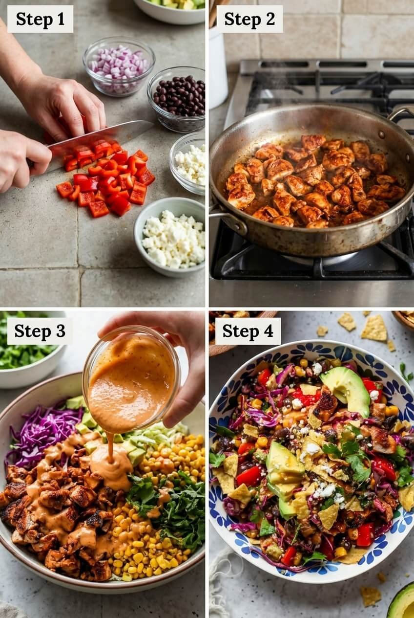 cooking Chipotle Chicken Chopped Salad step by step