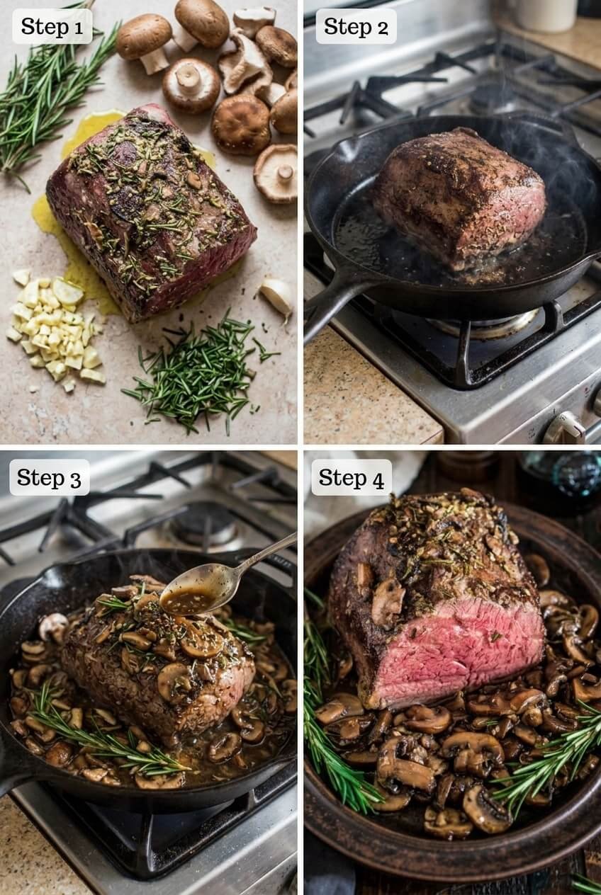 cooking Rosemary & Garlic Roast Beef step by step