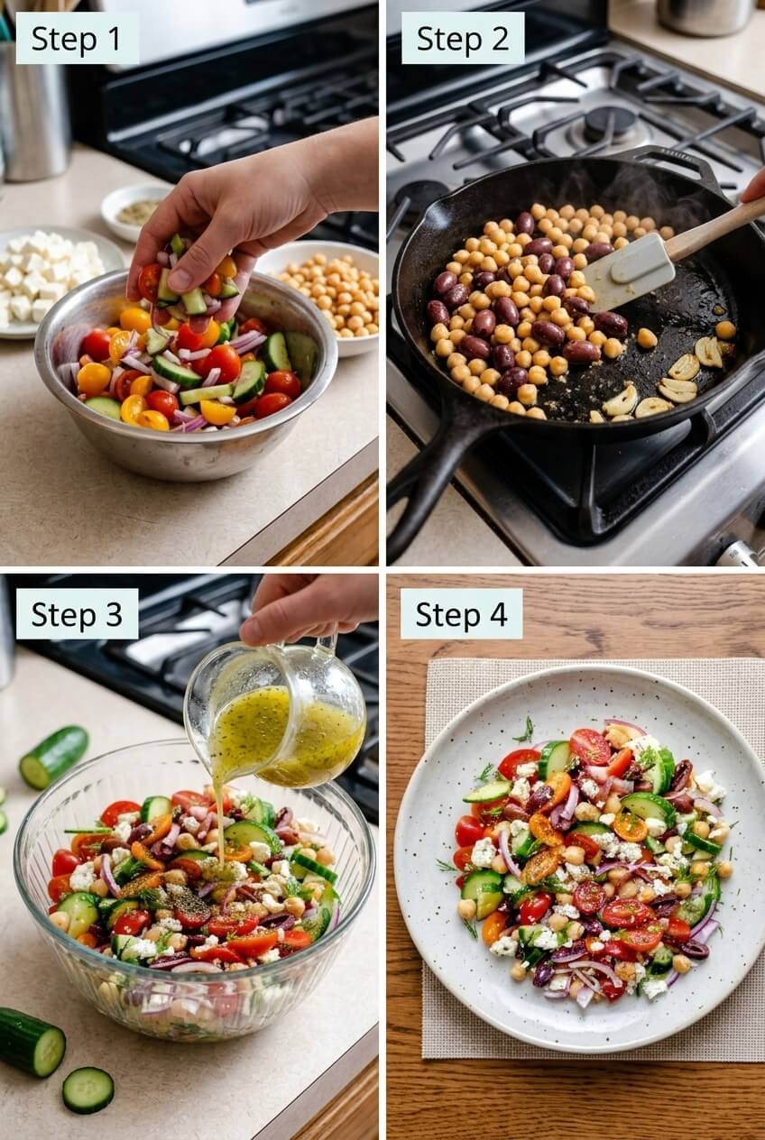 cooking Healthy Salad step by step