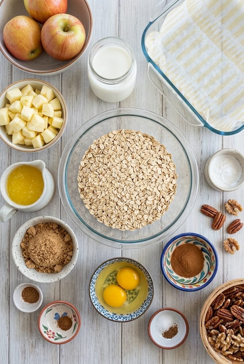 ingredients for Amish Baked Oatmeal