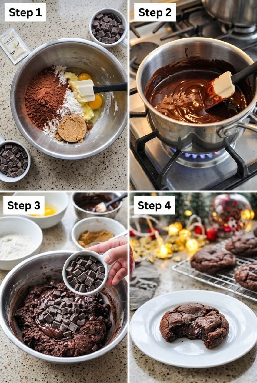cooking Levain Bakery double chocolate chocolate chip step by step
