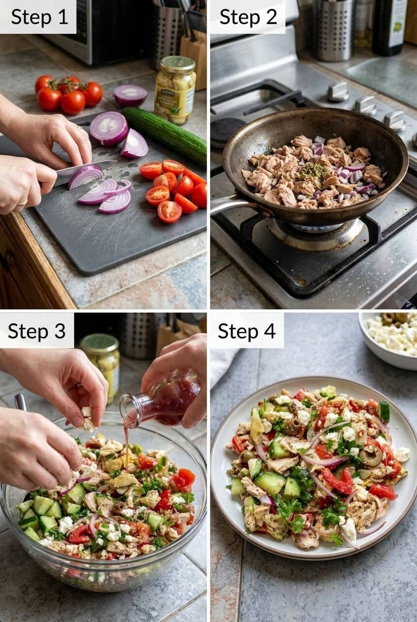 cooking Mediterranean Tuna Salad step by step