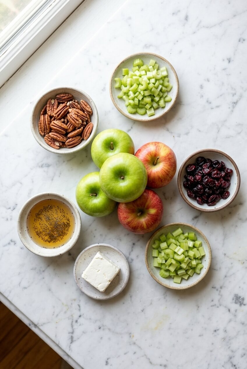 ingredients for Crunchy Apple Salad in 10 Mins