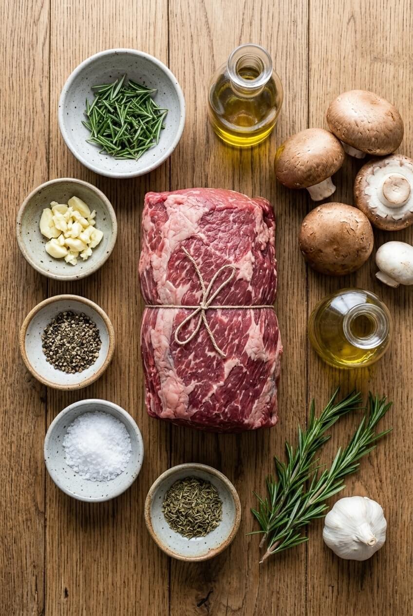 ingredients for Rosemary & Garlic Roast Beef