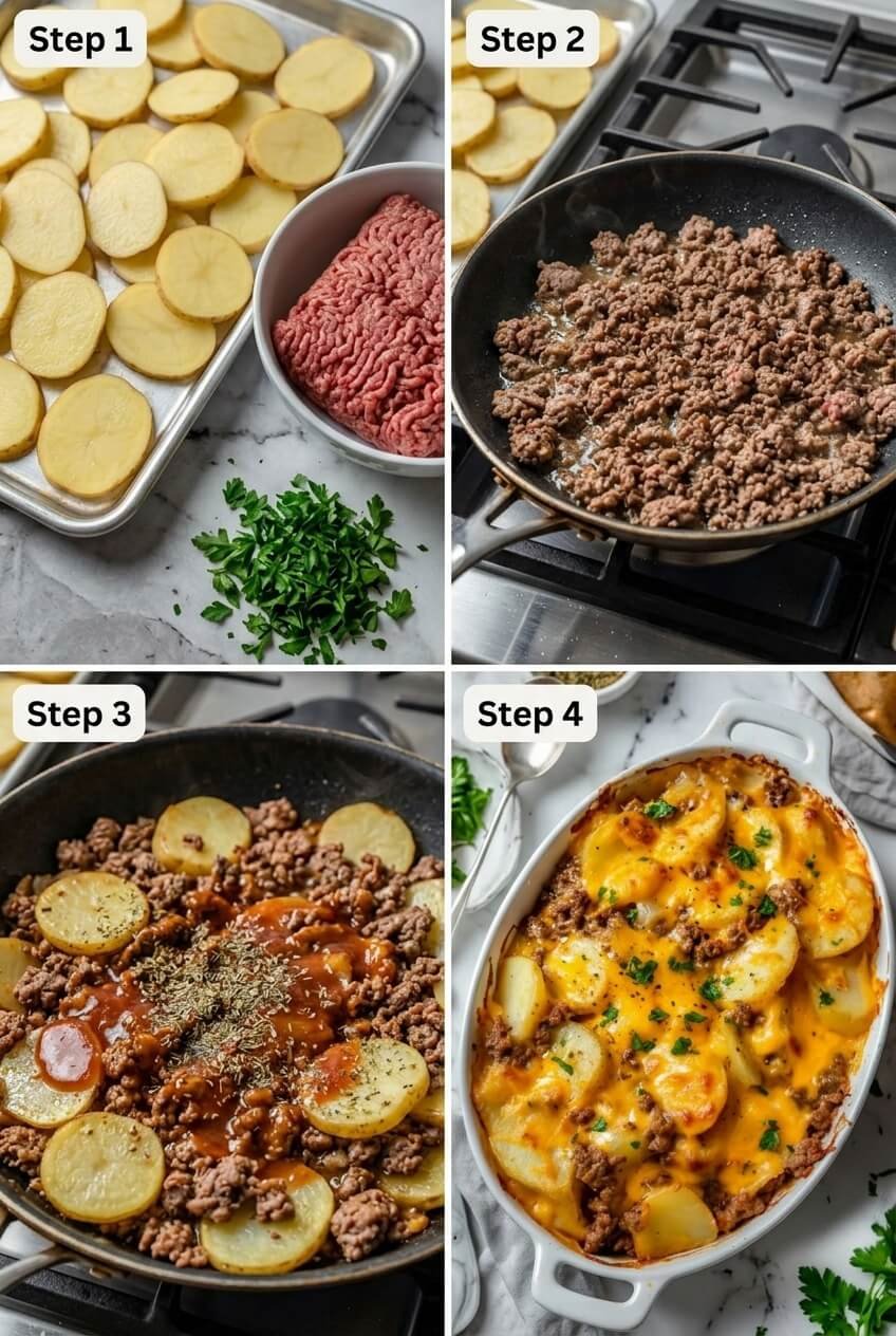cooking The Best Hobo Casserole Ground Beef step by step