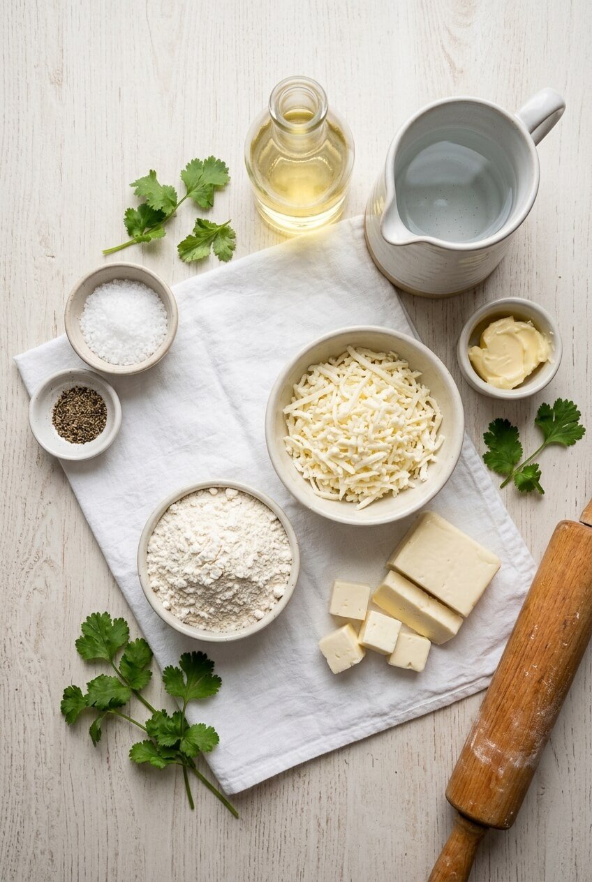 ingredients for Cheesy Arepas Con Queso