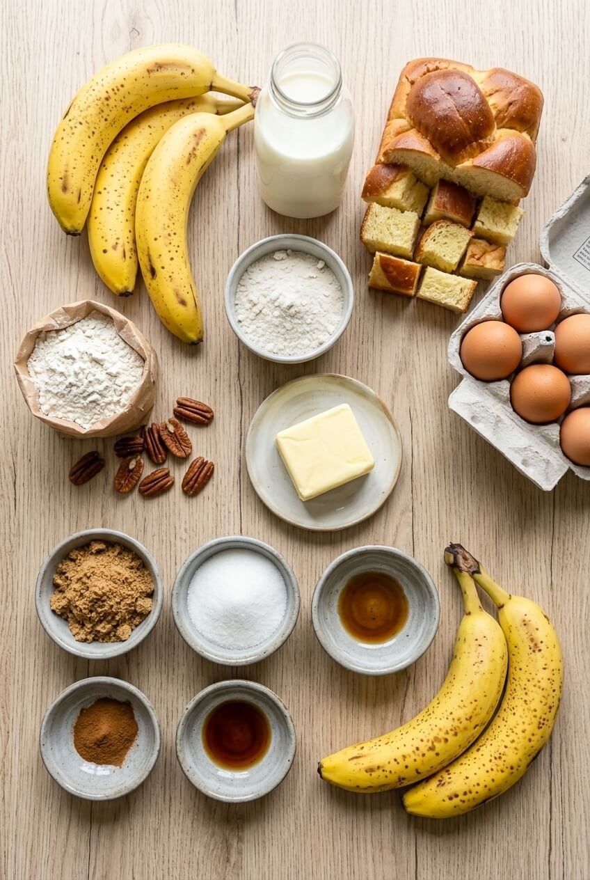 ingredients for Banana French Toast Casserole