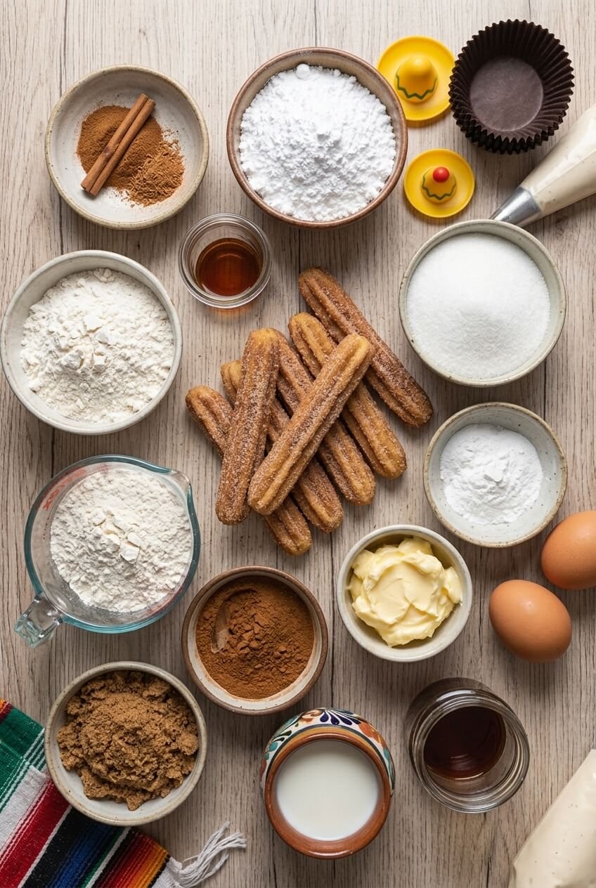 ingredients for Cinco de Mayo Churro Cupcakes