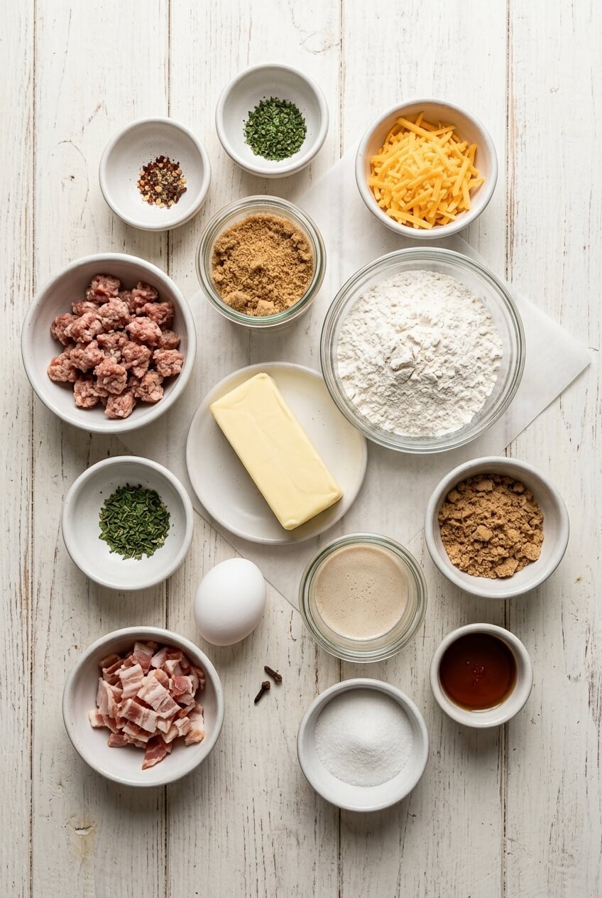 ingredients for Glazed Breakfast Rolls