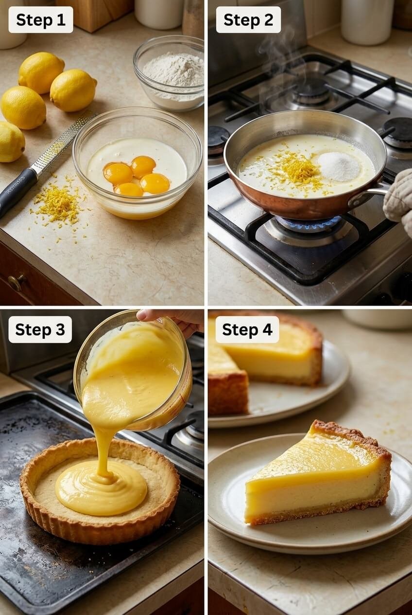 cooking Refreshing Italian Lemon Custard Cake step by step