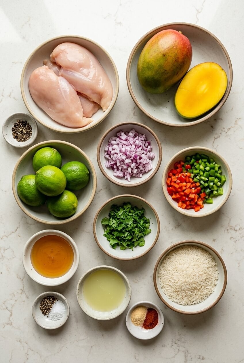 ingredients for Honey Lime Chicken with Mango Salsa