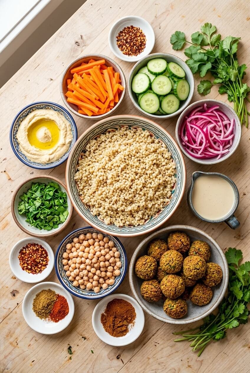 ingredients for Falafel Bowl