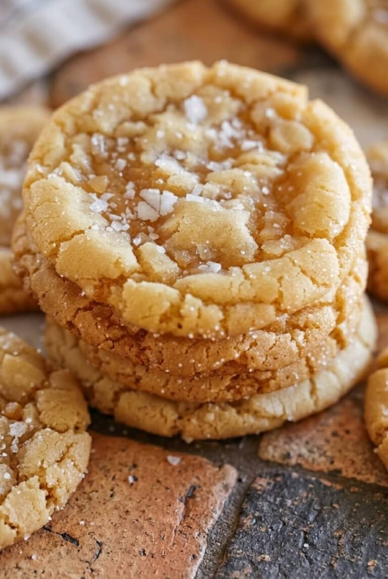 crinkly crackly butter toffee sugar cookies recipe - Crinkly Crackly Butter Toffee Sugar Cookies served in a white bowl overhead view