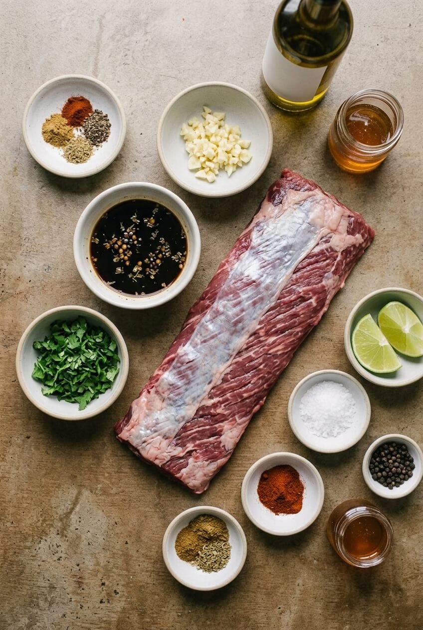 ingredients for Extra Tender Marinated Skirt Steak