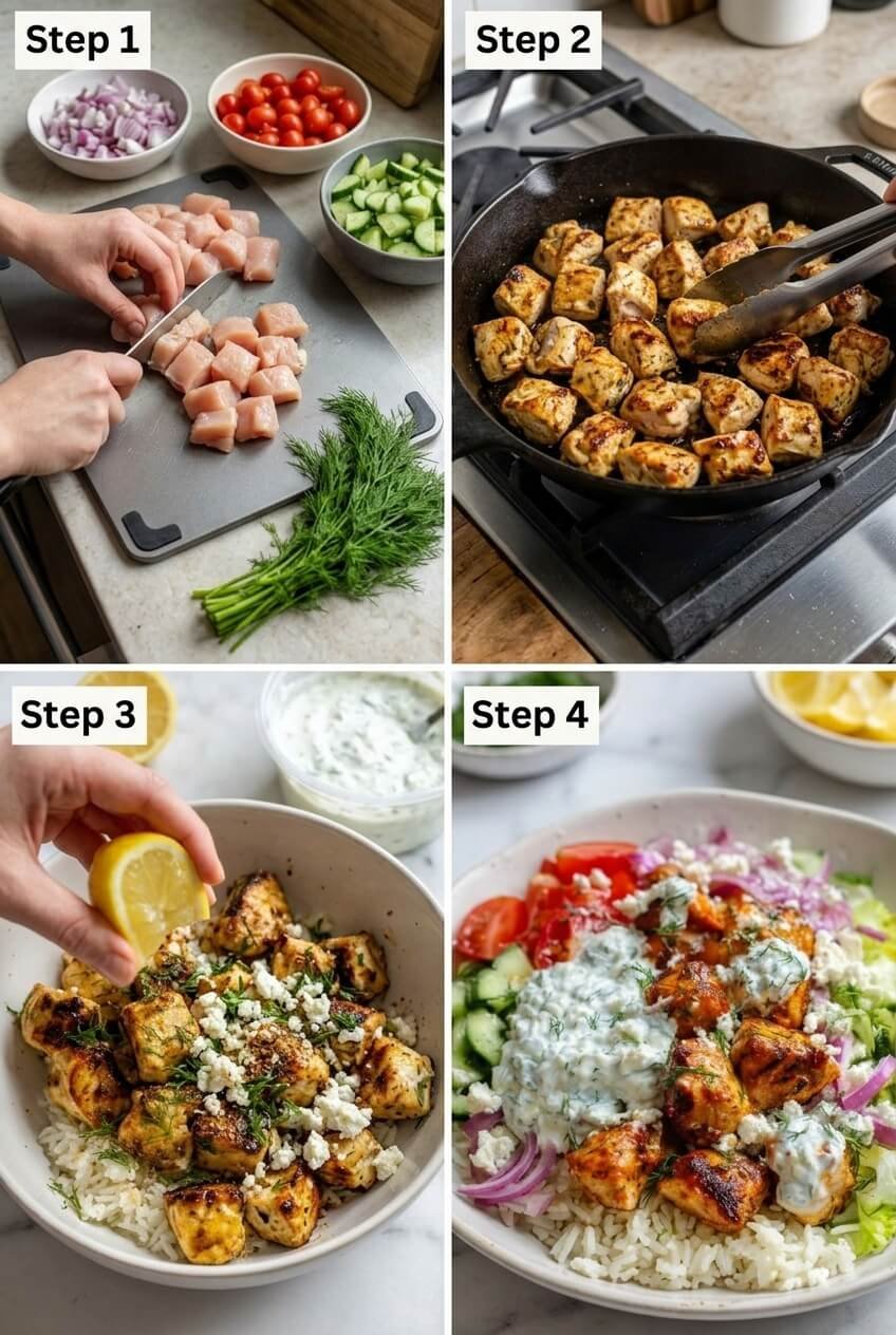 cooking Lemon Dill Chicken Bowl step by step