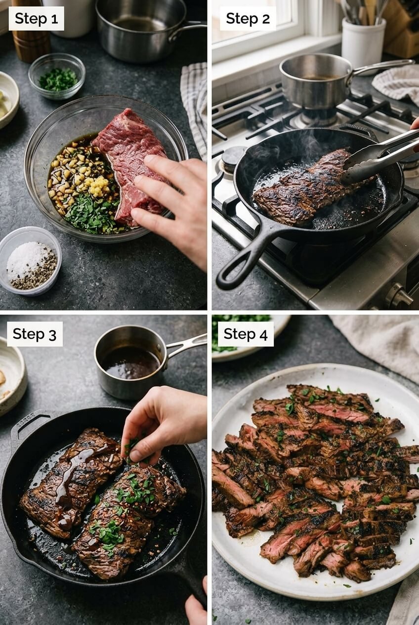 cooking Extra Tender Marinated Skirt Steak step by step