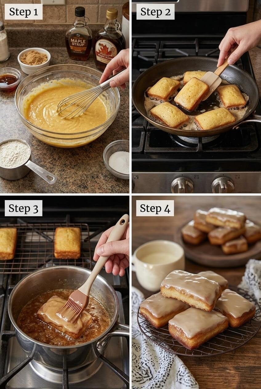 cooking Maple Donut Bars step by step