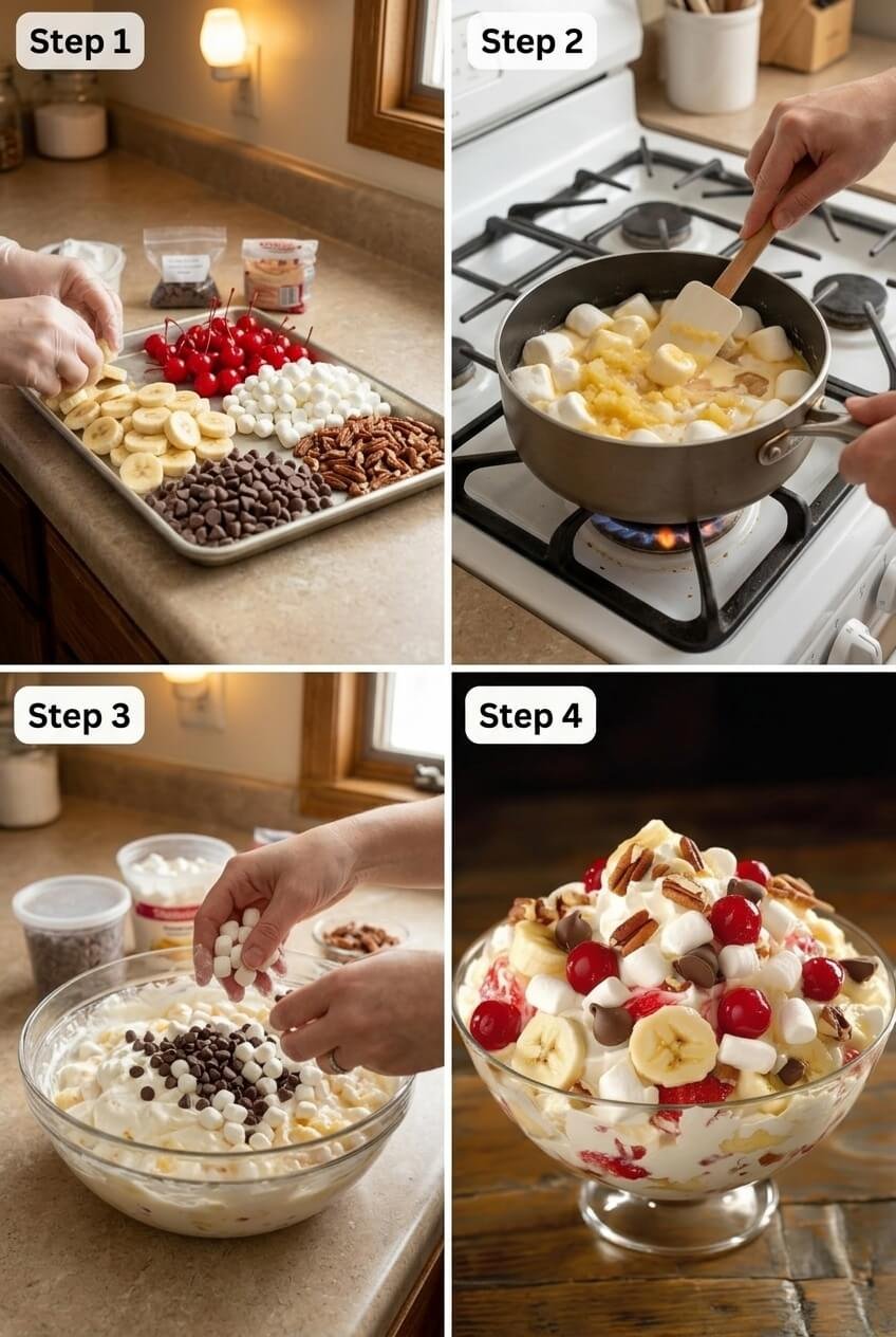 cooking Banana Split Fluff Salad Recipe step by step