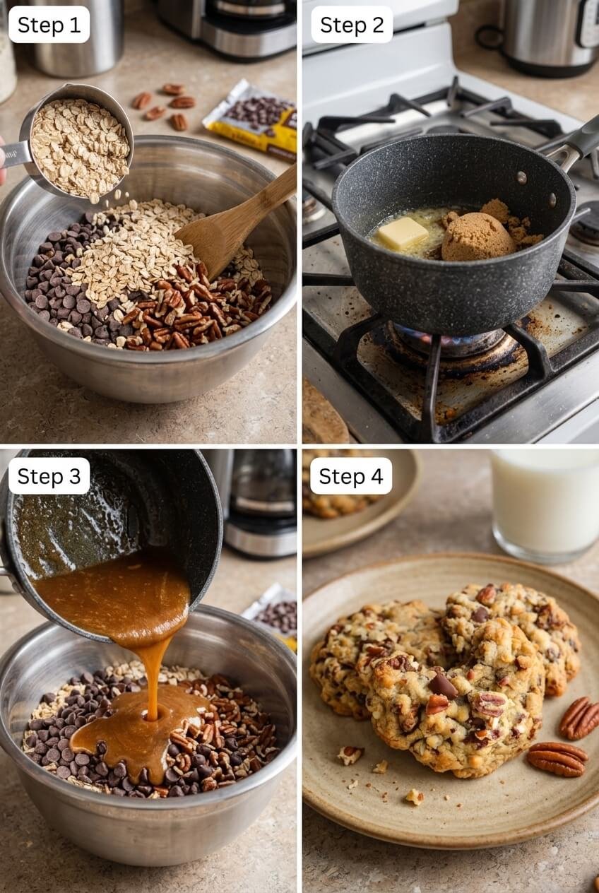 cooking Chewy Oatmeal Chocolate Drops step by step
