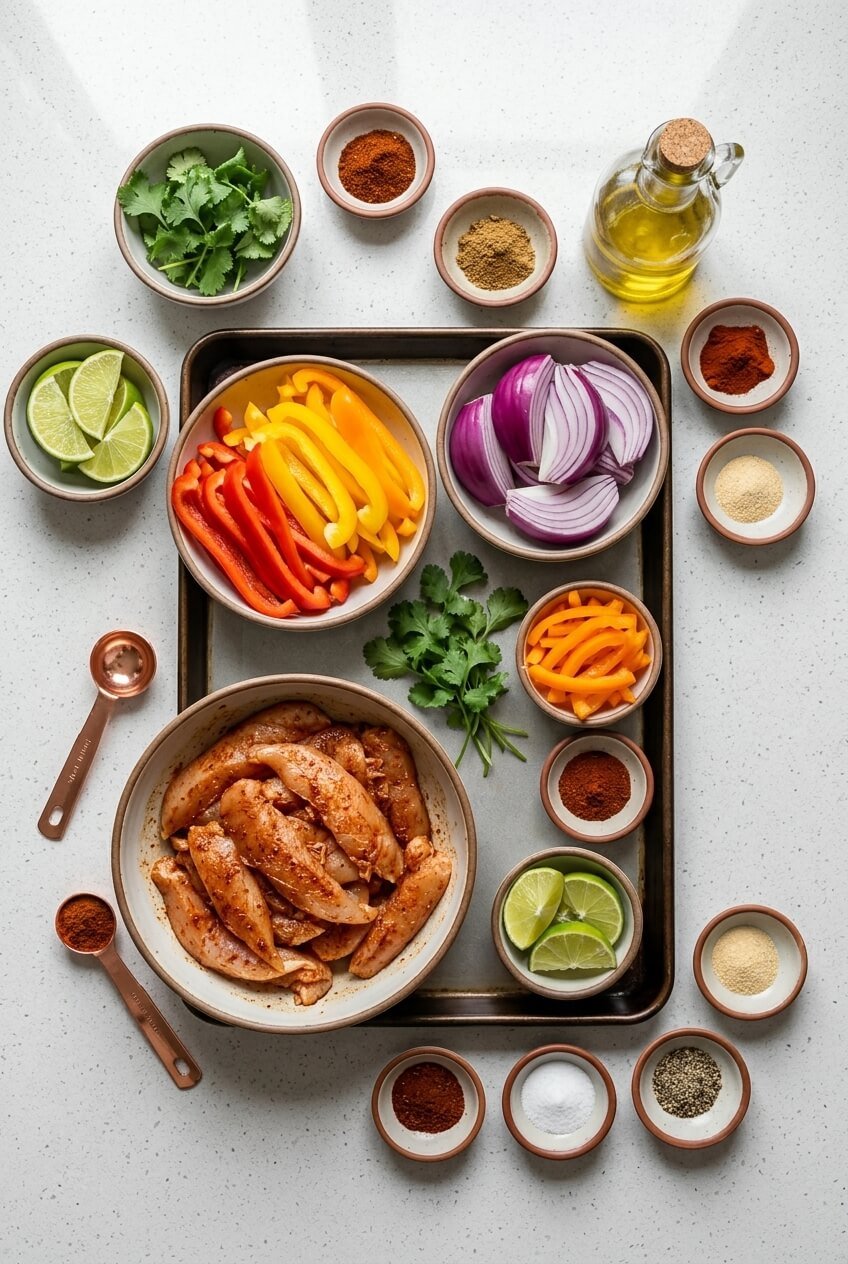 ingredients for Sheet Pan Chicken Fajitas