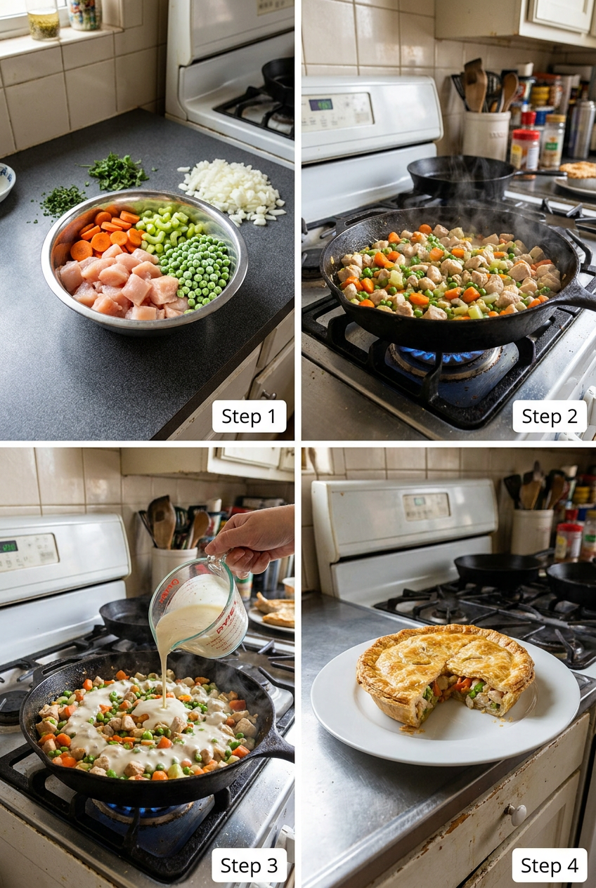 how to make Classic Chicken Pot Pie with Flaky Butter Crust step by step