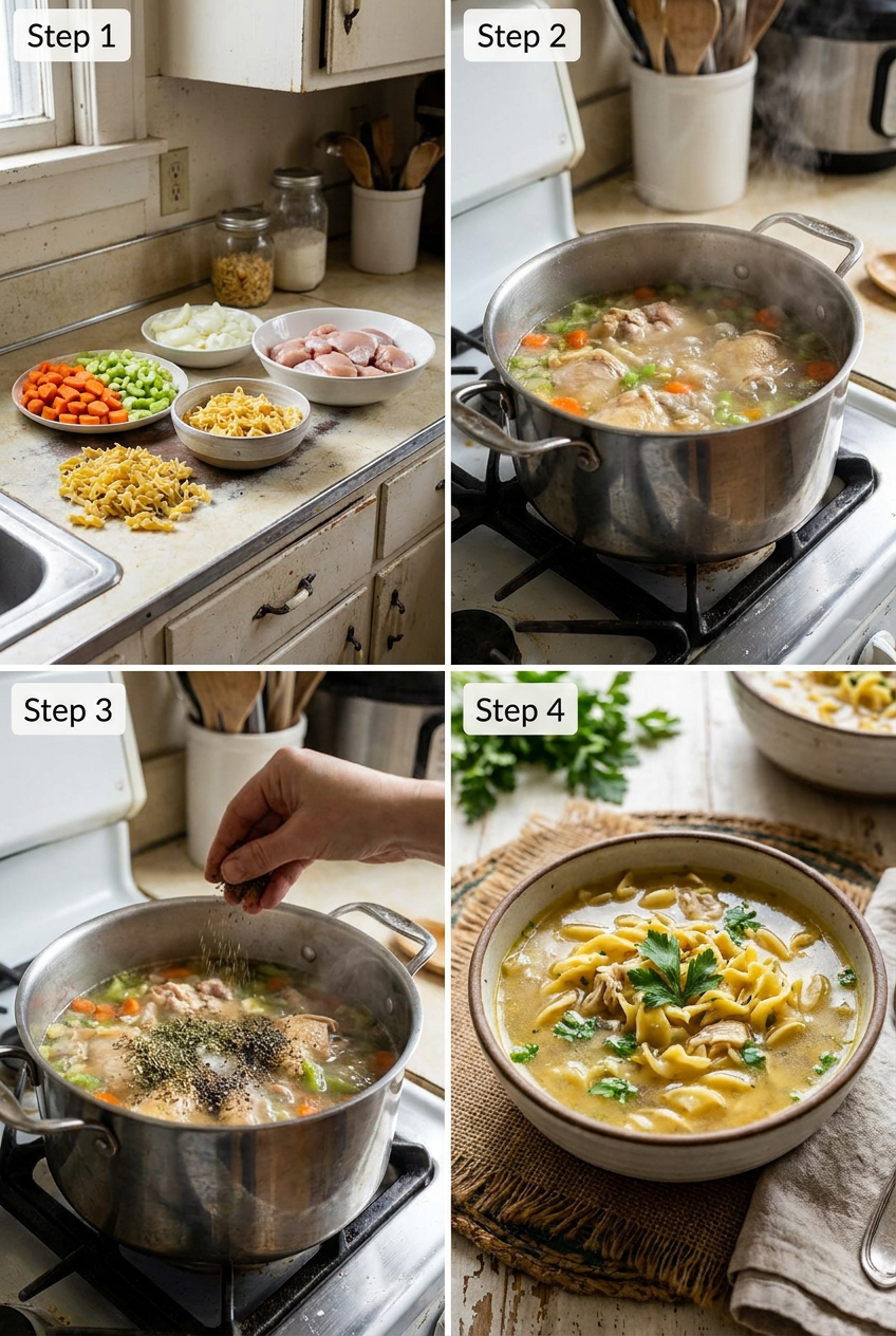 how to make Classic Homemade Chicken Noodle Soup step by step