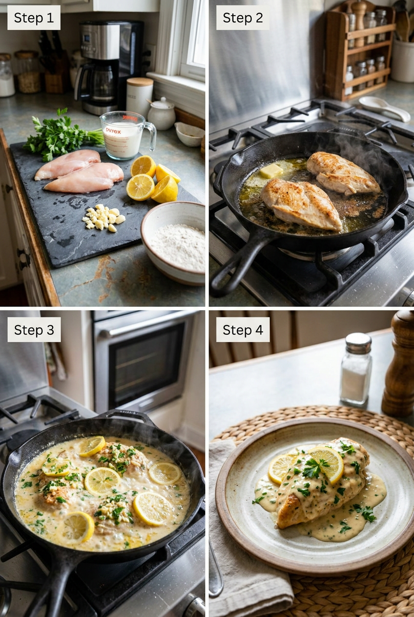 how to make Creamy Lemon Garlic Chicken Breast step by step