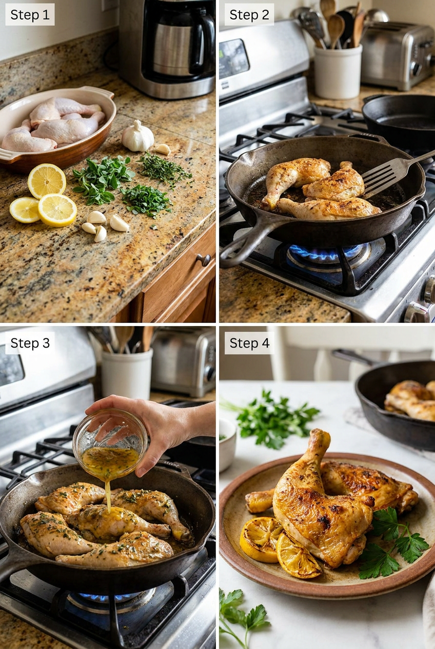 how to make Crispy Mediterranean Lemon-Herb Roasted Chicken Legs step by step