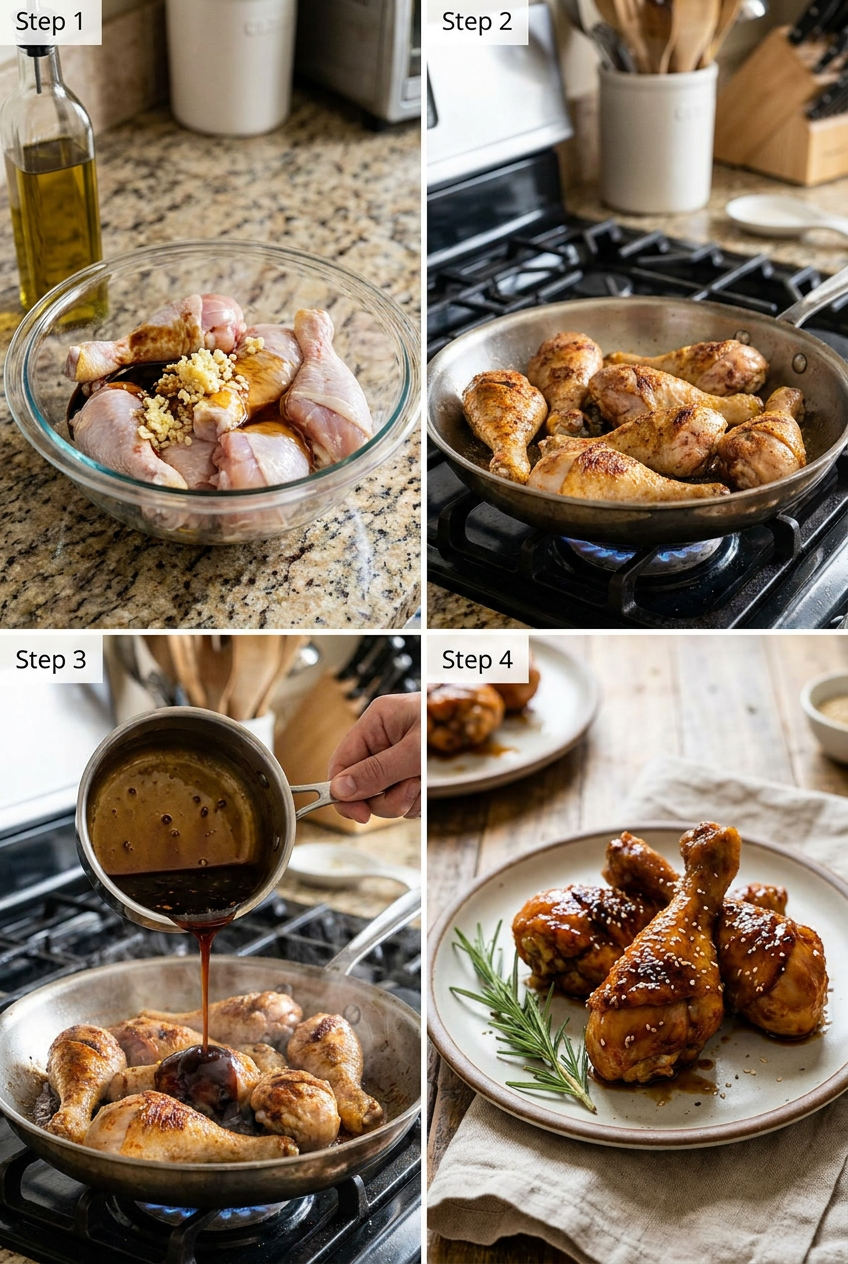 how to make Honey Garlic Baked Chicken Drumsticks step by step