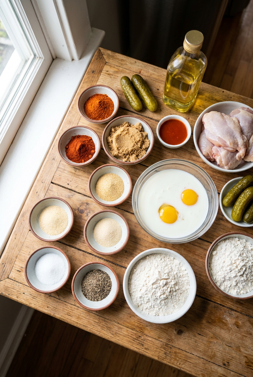 ingredients for Nashville Hot Chicken