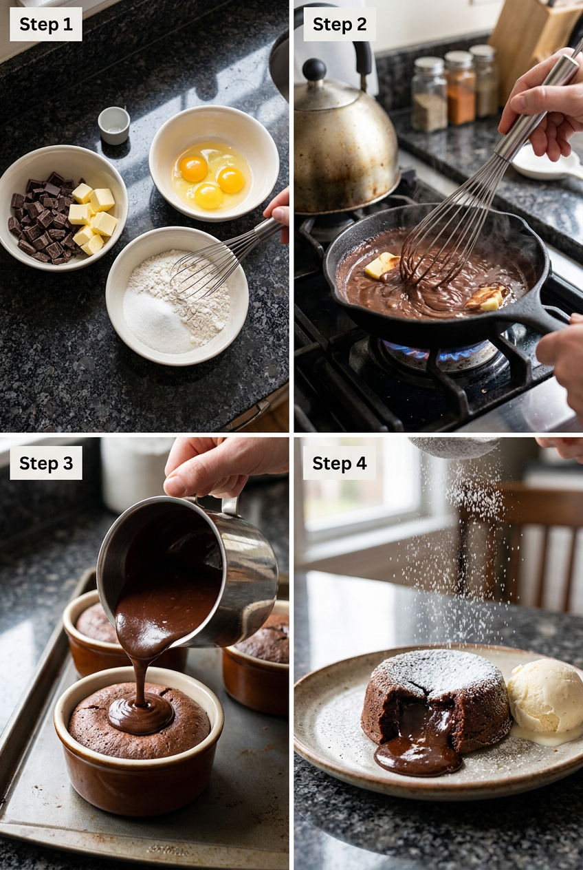 how to make Ultimate Chocolate Lava Cake step by step